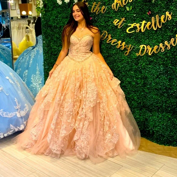 slim fit dress slacks Pink A Line Princess Quinceanera Dress Ball Gown Sweet 16 Dresses main image 0